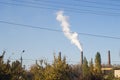 Landscape with smoking chimneys power station Royalty Free Stock Photo