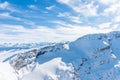 Landscape of snow-capped mountains in the Diablerets glacier 3000 meters above sea level in Switzerland with a blue sky Royalty Free Stock Photo