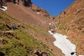 Trekking to mount Alamkuh , Alborz mountains , Iran