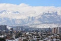 Landscape and Snow fall in Santiago, Chile Royalty Free Stock Photo