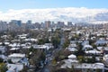 Landscape and Snow fall in Santiago, Chile Royalty Free Stock Photo