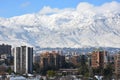 Landscape and Snow fall in Santiago, Chile Royalty Free Stock Photo