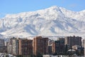 Landscape and Snow fall in Santiago, Chile Royalty Free Stock Photo