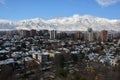 Landscape and Snow fall in Santiago, Chile Royalty Free Stock Photo