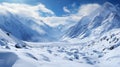 Landscape after a snow storm on Aconcagua,the highest mountain in the Americas and one of the Seven Summits, Andes, Royalty Free Stock Photo