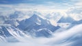 Landscape after a snow storm on Aconcagua, 6961 metres, the highest mountain in the Americas and one of the Seven Summits Royalty Free Stock Photo