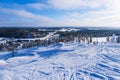 Landscape with snow and trees in winter time in Ruka, Finland Royalty Free Stock Photo