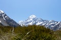 Landscape of a snowy mountain. Aoraki, Mount Cook National Park on New Zealand Royalty Free Stock Photo