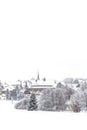 City of Altenberg in snowy landscape in winter time