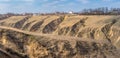 Landscape with soil erosion in outskirts of Dnepr city, Ukraine Royalty Free Stock Photo