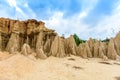 Landscape of soil textures eroded sandstone pillars, columns and cliffs, Royalty Free Stock Photo