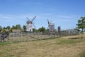 Landscape with some wooden wind mills