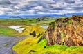 Landscape of South Iceland seen from Dyrholaey Peninsula