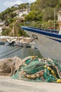 Landscape of Spain Island Mallorca Cala Figuera, fishermans marine bay with boats Royalty Free Stock Photo