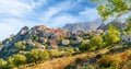 Landscape with Speloncato village in Corsica Royalty Free Stock Photo