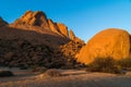 Landscape of the Spitzkoppe granite peaks in Namibia Royalty Free Stock Photo