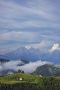 Landscape with St. Thomas Church (Cerkev Sveti Tomaz) near Skofja Loka, Slovenia