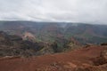 Landscape of st Waimea rocky Canyon State Park in Hawaii with cloudy sky Royalty Free Stock Photo