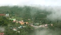 A landscape with stacked houses built and trees on the kodaikanal tour place. Royalty Free Stock Photo