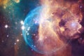 Landscape of star clusters. Beautiful image of space. Cosmos art. Elements of this image furnished by NASA Royalty Free Stock Photo