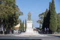 Landscape of statue of man at Palacio nacional da ajuda palace in Lisbon Portugal