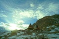 Landscape of Stepantsminda Kazbegi, Georgia, Natural mountains for background and inspiration