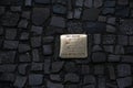 Landscape of Stolperstein stumbling stone on Grosse Hamburger Strasse in Mitte Berlin