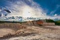 Landscape of stone quarry Royalty Free Stock Photo