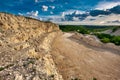 Landscape of stone quarry Royalty Free Stock Photo