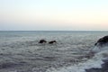 The southern coast of the Crimean peninsula near the town Malorechensk. Ukraine. Storm on the Black Sea.