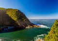 Landscape at the Storms River Mouth at the Indian Ocean Royalty Free Stock Photo