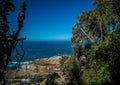 Landscape at the Storms River Mouth at the Indian Ocean Royalty Free Stock Photo