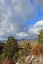 Landscape and stormy sky in Corbieres, France