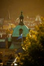 landscape with Straka Academy dome in the evening in autumn in Prague