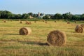 Landscape with straw bales Royalty Free Stock Photo