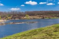 Landscape with Suha Sura river in Vasylivka village near Dnepr city, in central Ukraine Royalty Free Stock Photo