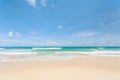 Landscape summer beach background, with the sunny sky at the sea in Phuket, Thailand. Beautiful scene of blue sky and clouds on a Royalty Free Stock Photo