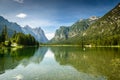 Lago di Dobbiaco Italy Dolomites Royalty Free Stock Photo