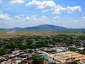 Landscape of summer valley and viilage in mountain valley Royalty Free Stock Photo