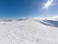 Landscape on the summit of mountain helmos with snow Royalty Free Stock Photo