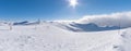 Landscape on the summit of mountain helmos with snow Royalty Free Stock Photo