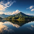 Landscape of Sun-Moon Lake in Nantou, Taiwan made with Generative AI