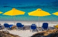 Landscape with sun umbrella and lounge chair