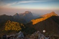 Landscape sunrise at Doi Luang Chiang Dao, High mountain in Chiang Mai Province, Thailand