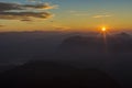 Landscape. Sunrise on the mountain Adam`s Peak. Sri Lanka. Royalty Free Stock Photo