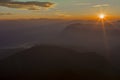 Landscape. Sunrise on the mountain Adam`s Peak. Sri Lanka. Royalty Free Stock Photo