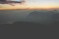 Landscape. Sunrise on the mountain Adam`s Peak. Sri Lanka. Royalty Free Stock Photo