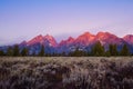 Landscape sunrise view at Grand Teton mountains, USA