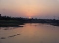 Sunset along the Narmada river