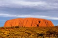 Picturesque landscape with orange colored Uluru Ayers Rock (Unesco), Australia Royalty Free Stock Photo